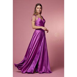 Sleeveless Wrap Skirt With Slit Magenta Multisizes NX R1029